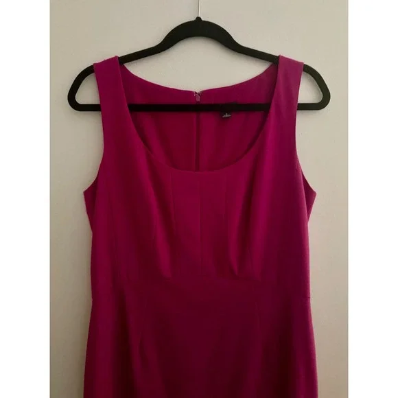 Ann Taylor Magenta Sleeveless Fitted Sheath Dress Size 8 - Picture 2 of 6